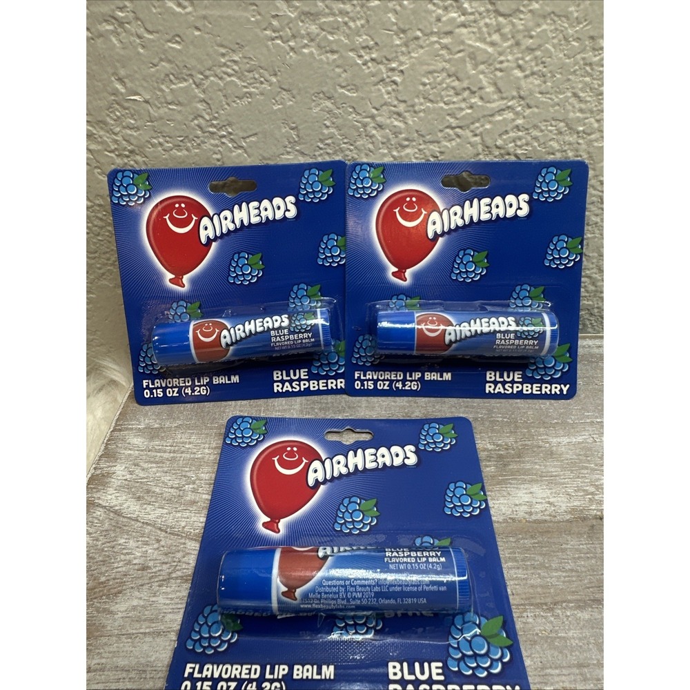 $14 🌙 Air Heads BLUE RASPBERRY Flavored Lip Balm Lot Of 3 NEW